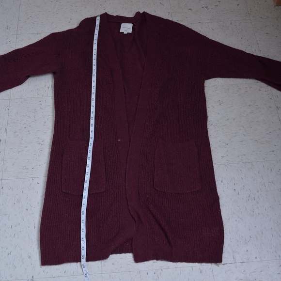 Gentle Fawn | Burgundy red long knit cardigan sweater - Picture 9 of 11